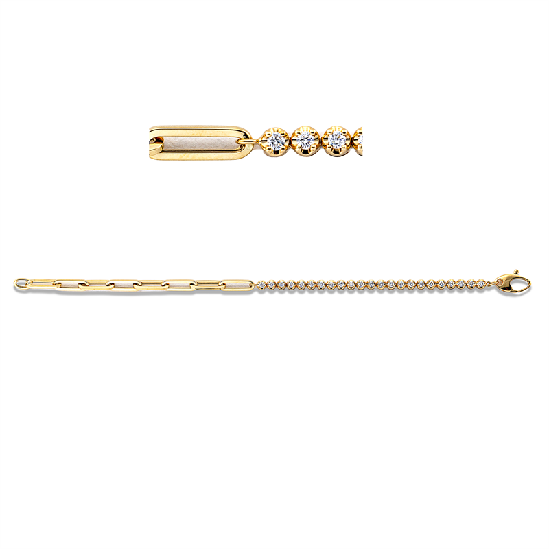 Armband 18 kt GG, 23 Brill. 0,61 ct, TW-vsi
