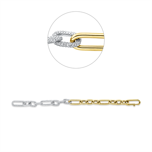 Armband 18 kt GG+WG, 945 Brill. 3,51 ct, TW-vsi
