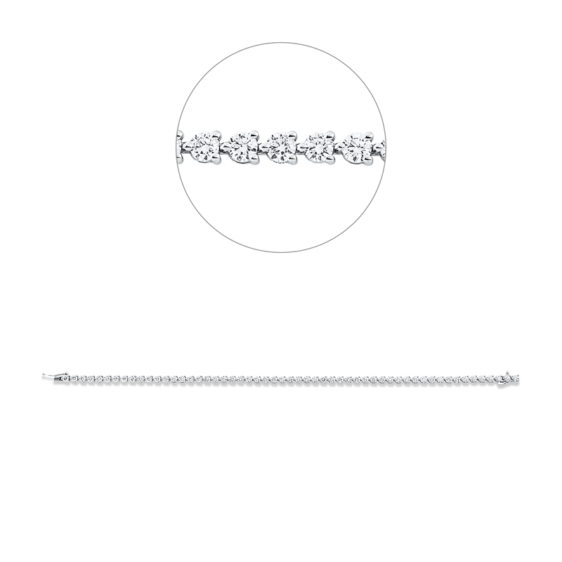 Armband 18 kt WG, 55 Brill. 4,00 ct, TW-si