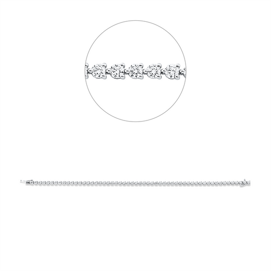 Armband 18 kt WG, 55 Brill. 4,00 ct, TW-si