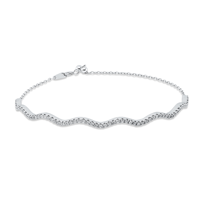 Armband 18 kt WG, 65 Brill. 0,46 ct, TW-pi