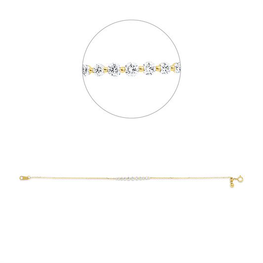 Armband 18 kt GG, 11 Brill. 0,44 ct, TW-si