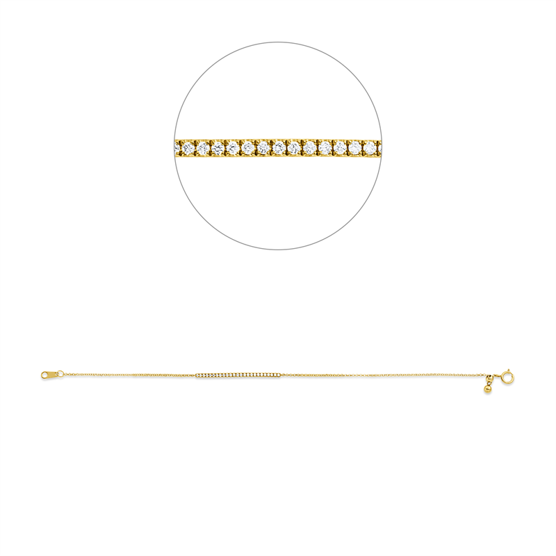 Armband 18 kt GG, 25 Brill. 0,15 ct, TW-pi