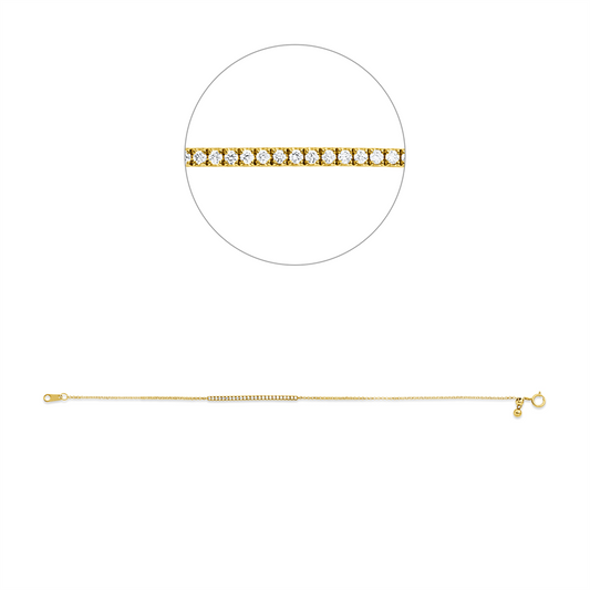 Armband 18 kt GG, 25 Brill. 0,15 ct, TW-pi