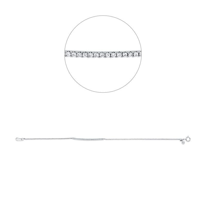 Armband 18 kt WG, 25 Brill. 0,15 ct, TW-pi