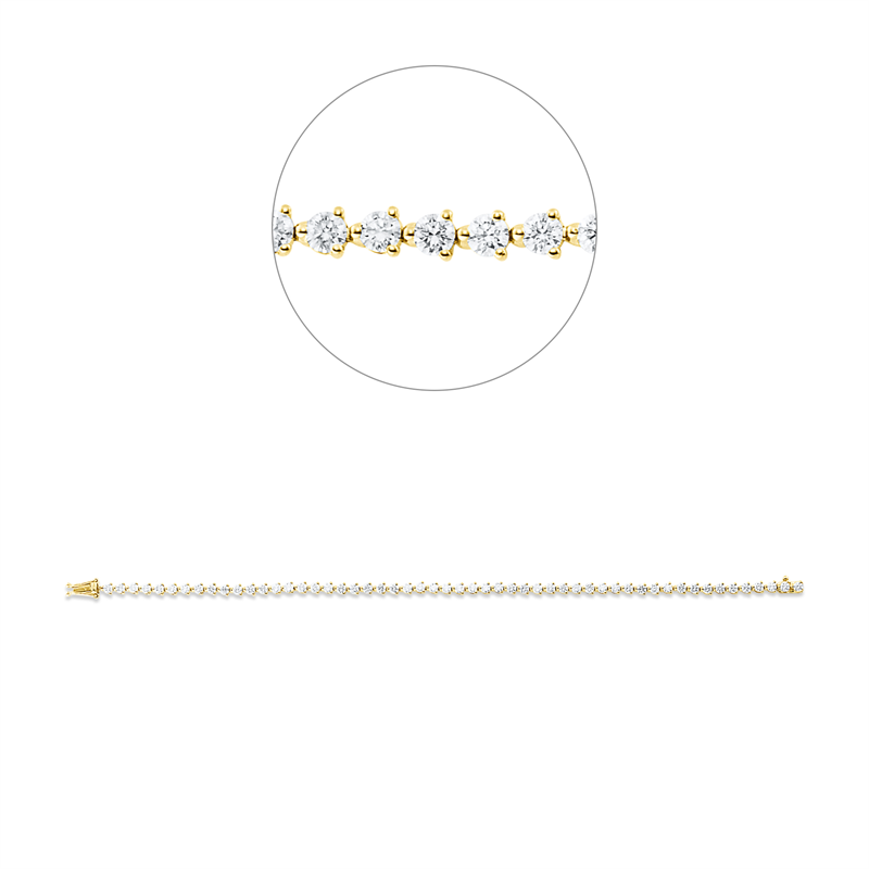 Armband 18 kt GG, 54 Brill. 3,08 ct, TW-vsi/si