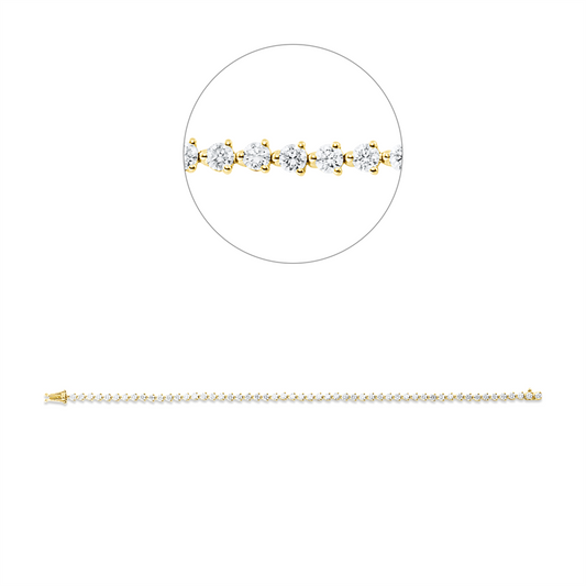 Armband 18 kt GG, 54 Brill. 3,08 ct, TW-vsi/si