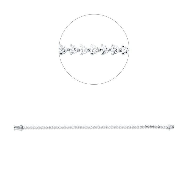 Armband 18 kt WG, 58 Brill. 2,19 ct, TW-vsi/si