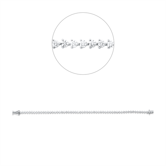 Armband 18 kt WG, 58 Brill. 2,19 ct, TW-vsi/si