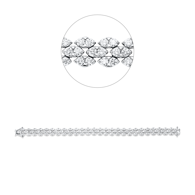 Armband 18 kt WG, 162 Brill. 6,43 ct, TW-vsi/si