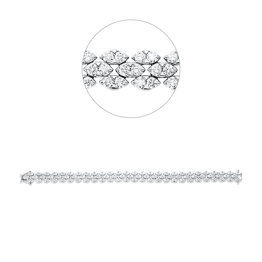 Armband 18 kt WG, 162 Brill. 6,43 ct, TW-vsi/si