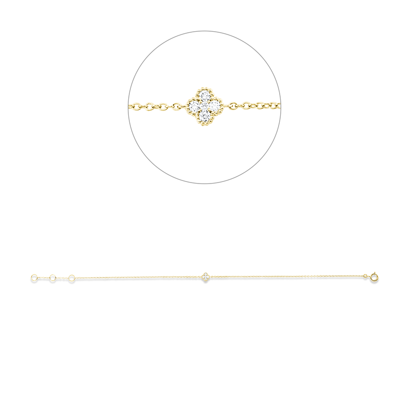 Armband 18 kt GG, 5 Brill. 0,06 ct, W-si