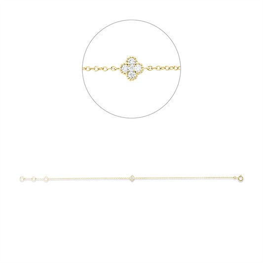 Armband 18 kt GG, 5 Brill. 0,06 ct, W-si