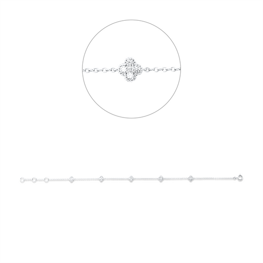 Armband 18 kt WG, 25 Brill. 0,31 ct, W-si