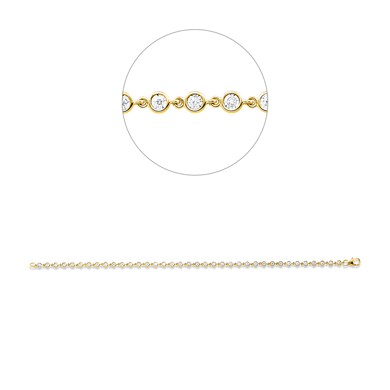 Armband 18 kt GG+WG, 37 Brill. 0,29 ct, TW-si