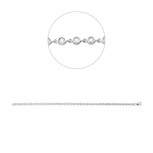 Armband 18 kt WG, 37 Brill. 0,29 ct, TW-si