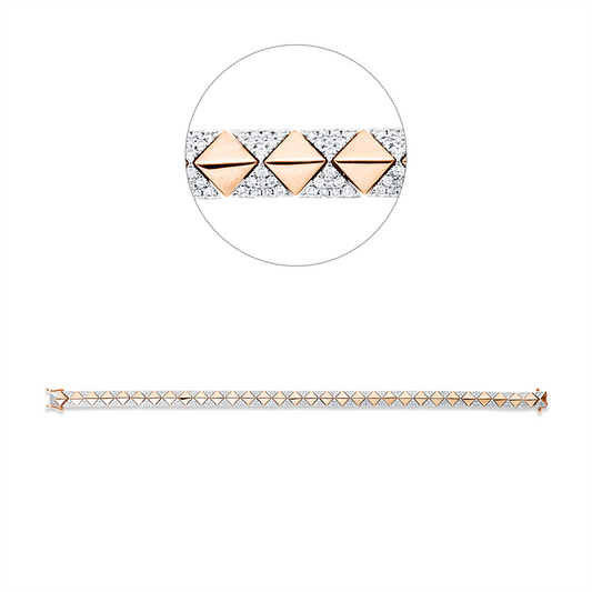 Armband 18 kt RG+WG, 496 Brill. 1,81 ct, TW-si