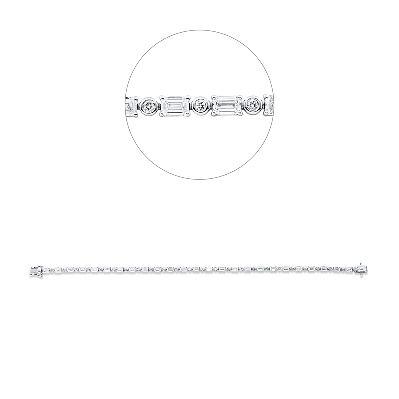 Armband 18 kt WG, 26 Sm.schliff 3,77 ct, TW-si, 25 Brill. 0,35 ct, TW-si