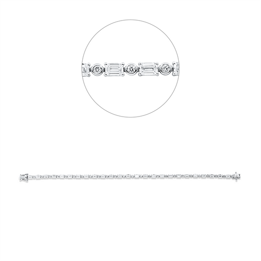 Armband 18 kt WG, 26 Sm.schliff 3,77 ct, TW-si, 25 Brill. 0,35 ct, TW-si