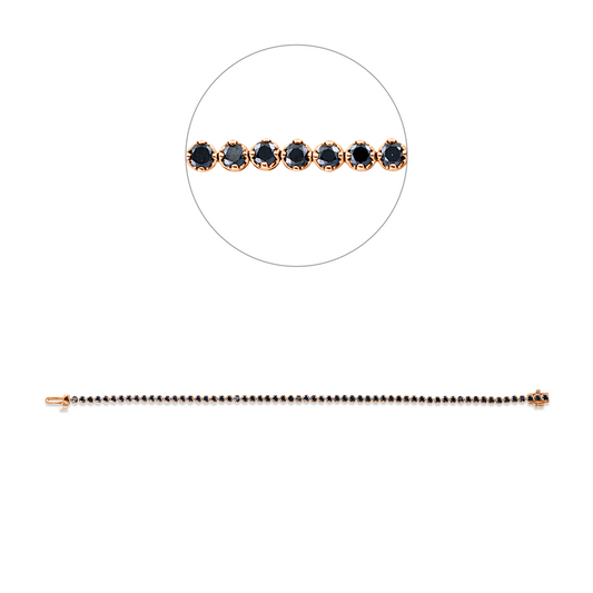 Armband 14 kt RG, 63 Brill. 3,04 ct, schwarz