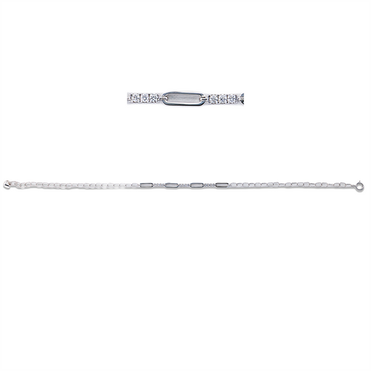 Armband 18 kt WG, 9 Brill. 0,13 ct, TW-si