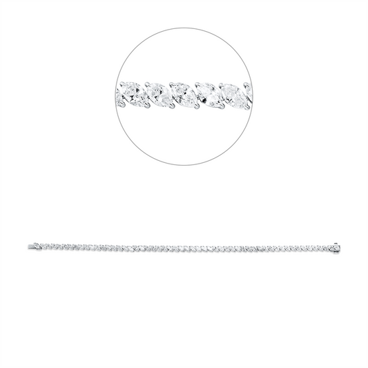 Armband 18 kt WG, 55 Nav. 6,35 ct, TW-si/pi