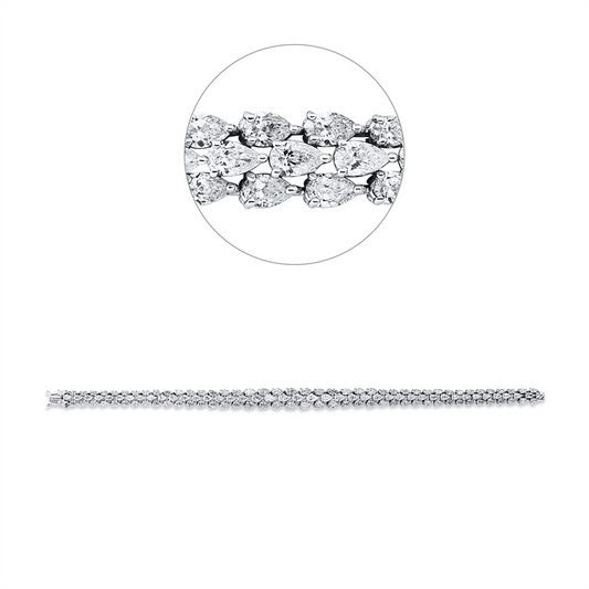 Armband 18ktWG,32 Tropfen 2,52ct, 76 Tropfen 3,65ct, 12 Tropfen 1,71ct, 6 Tropfen 0,60ct,F-vsi/si