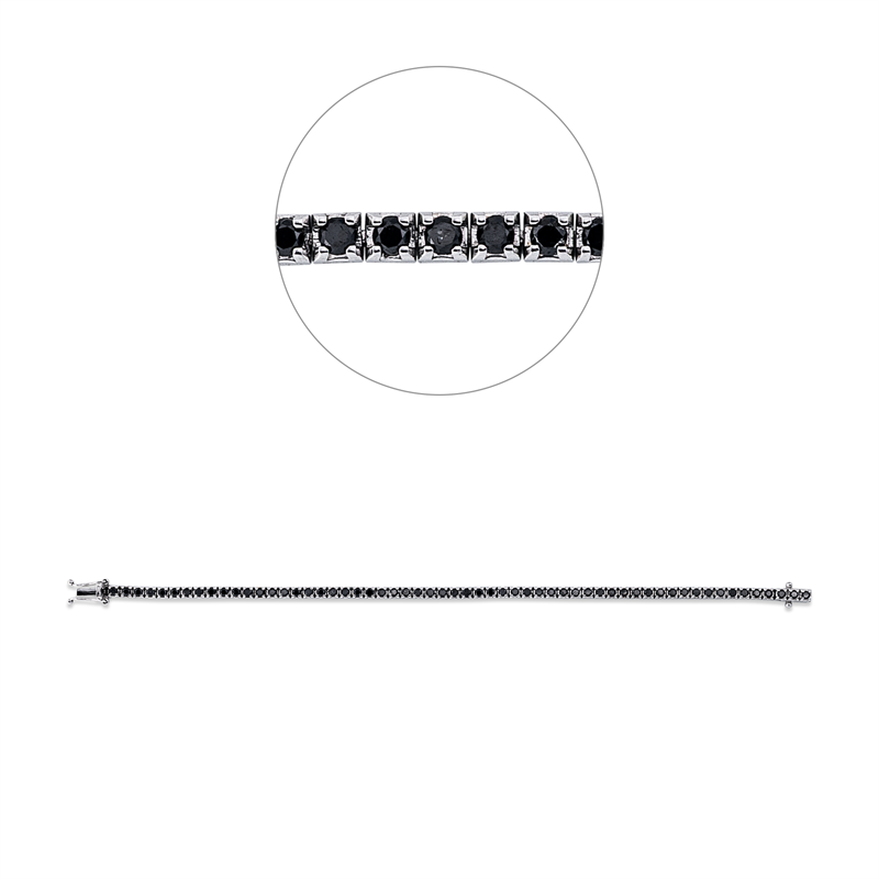 Armband 18 kt WG, 58 Brill. 2,25 ct, schwarz
