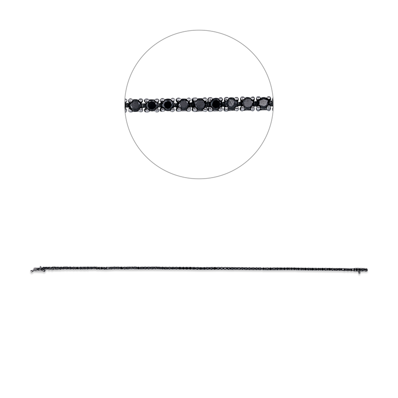 Armband 18 kt WG, Fassung schwarz rhodiniert, 94 Brill. 1,20 ct, schwarz