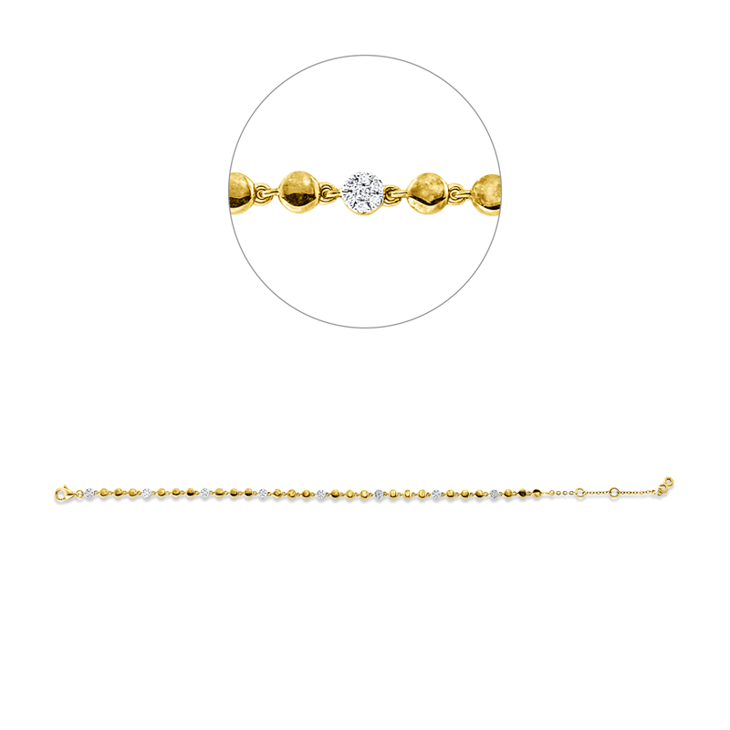 Armband 18 kt GG, 56 Brill. 0,16 ct, J-si