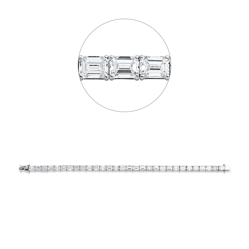 Armband 18 kt WG, 30 Sm.schliff 21,27 ct, TW-si