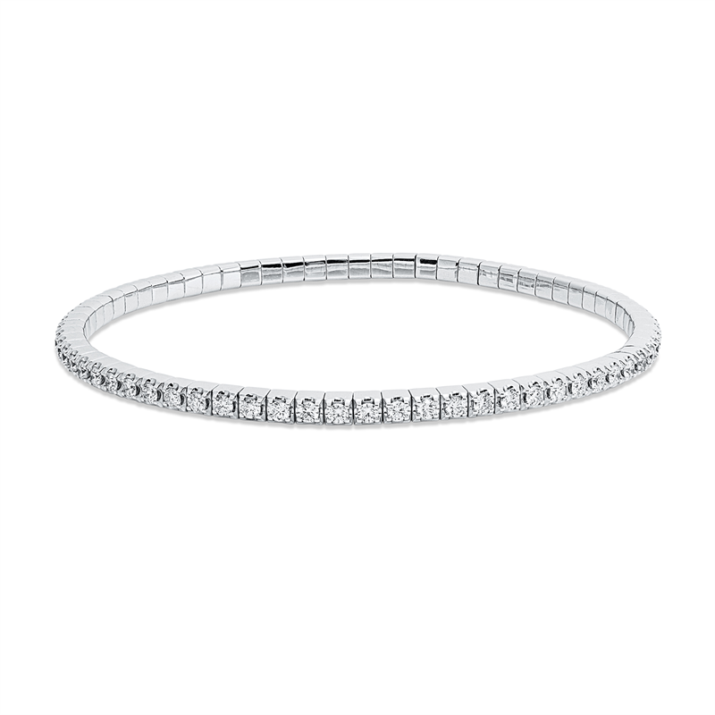 Armband 18 kt WG, Flex-Band, variabel, 69 Brill. 2,00 ct, TW-si