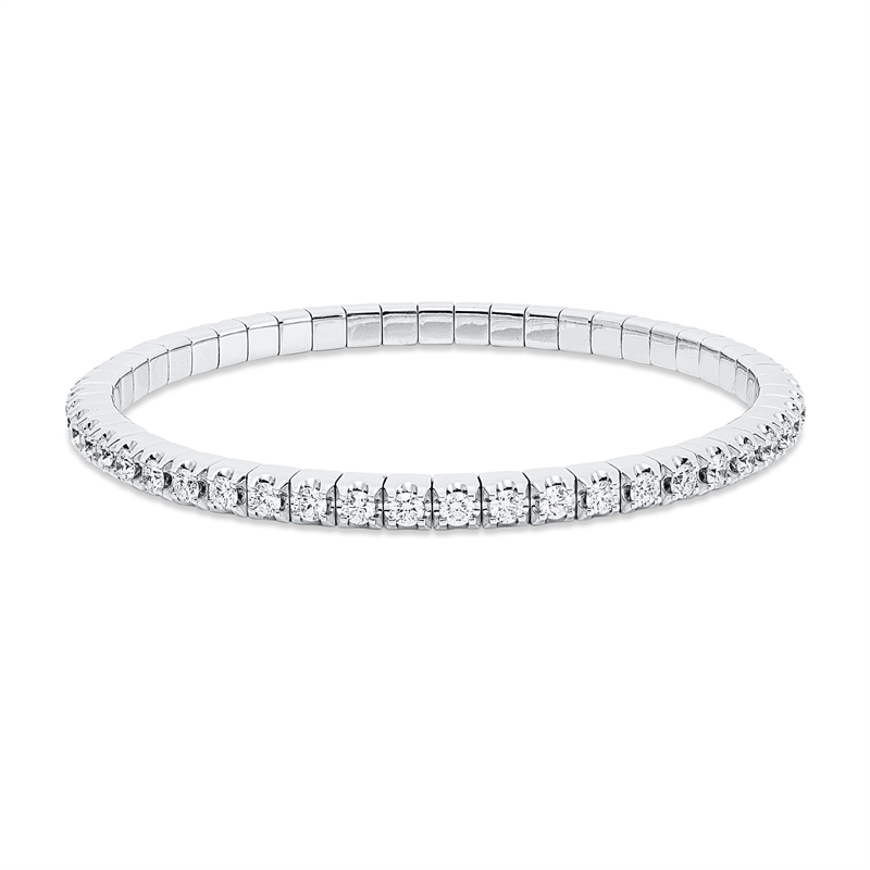 Armband 18 kt WG, Flex-Band, variabel, 51 Brill. 4,07 ct, TW-si