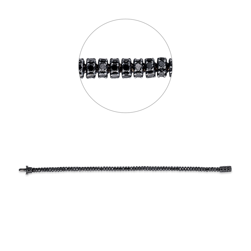Armband 18 kt WG, Fassung schwarz rhodiniert, 433 Brill. 10,92 ct, schwarz