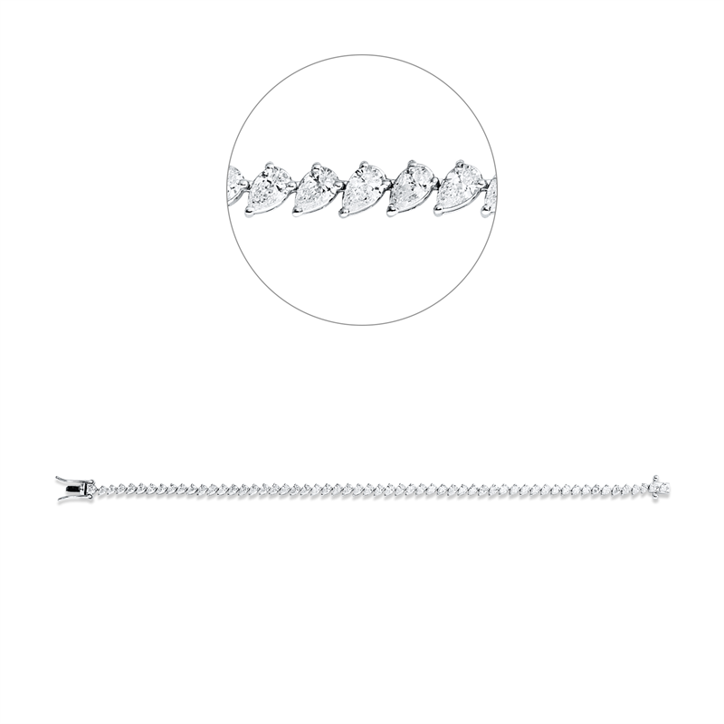 Armband 18 kt WG, 57 Tropfen 4,00 ct-si