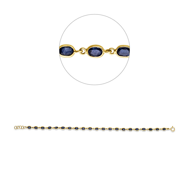 Armband 14 kt GG, 21 Oval 3,93 ct, TW-si