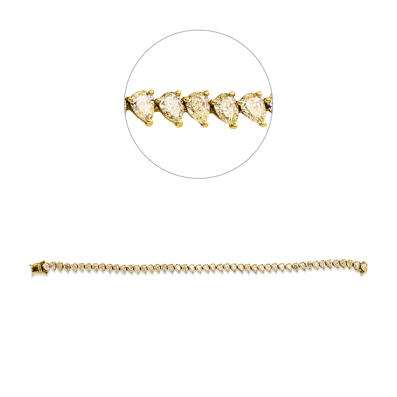 Armband 18 kt GG, 47 Tropfen 9,72 ct, gelb