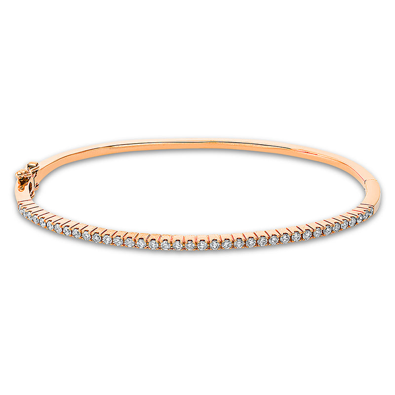 Armreif 18 kt RG, with 18kw spring tongue, 37 Brill. 0,48 ct, TW-si
