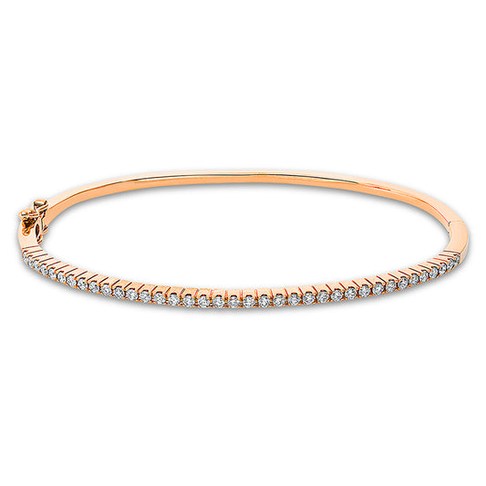 Armreif 18 kt RG, with 18kw spring tongue, 37 Brill. 0,48 ct, TW-si