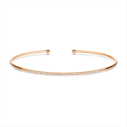 Armreif 18 kt RG, 53 Brill. 0,16 ct, W-si