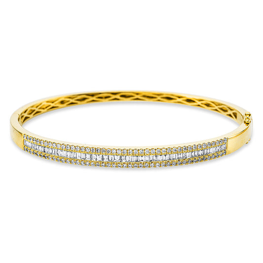 Armreif 18 kt GG, 65 Bag. 0,61 ct, TW-si, 86 Brill. 0,61 ct, TW-si