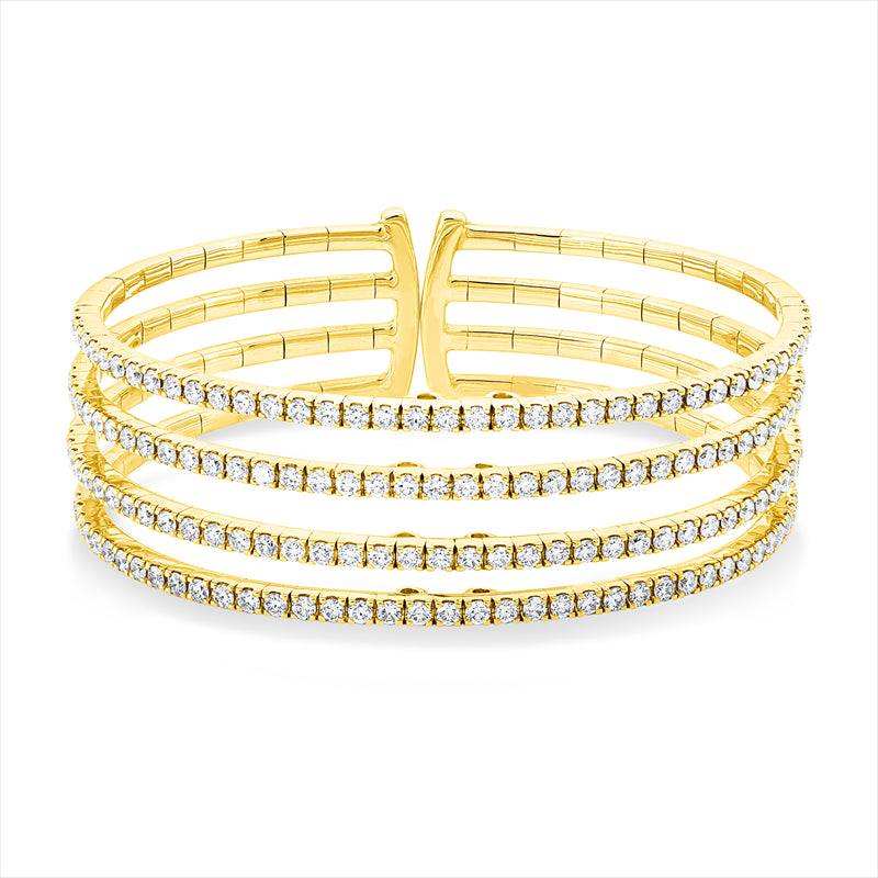 Armreif 18 kt GG, 160 Brill. 5,35 ct, TW-vsi