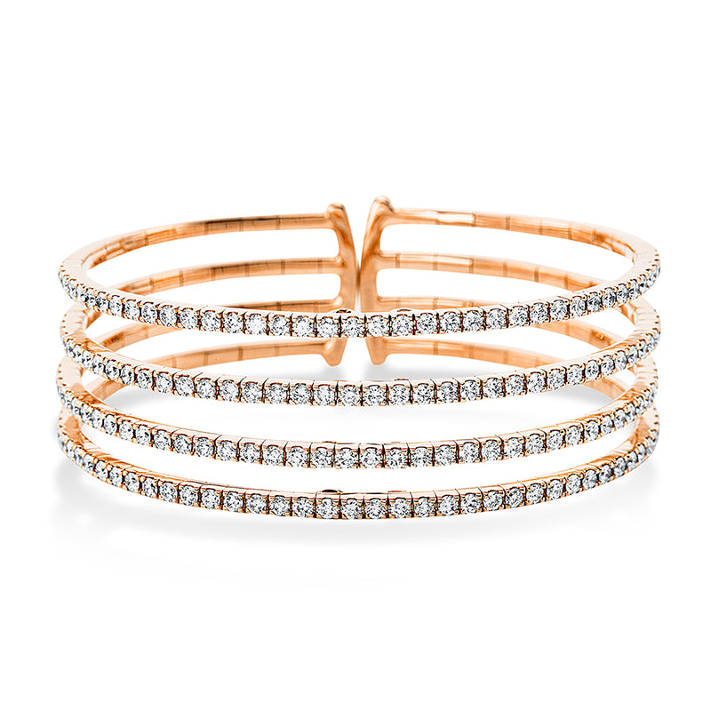 Armreif 18 kt RG, 160 Brill. 5,33 ct, TW-vsi