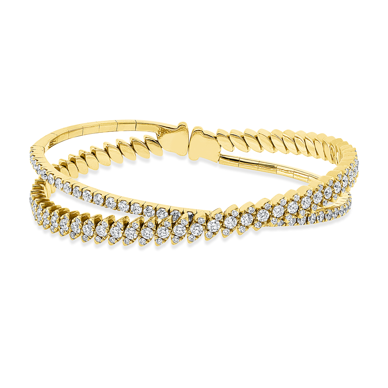 Armreif 18 kt GG, 69 Brill. 2,94 ct, TW/W-vsi/si, 62 Brill. 0,59 ct, TW/W-vsi/si