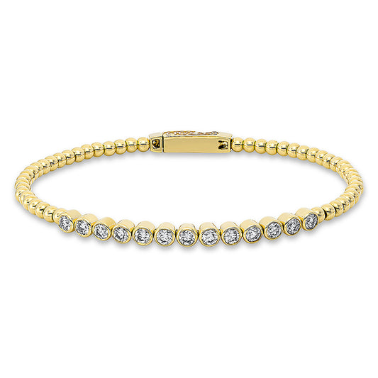 Armreif 18 kt GG, 13 Brill. 1,05 ct, TW-si