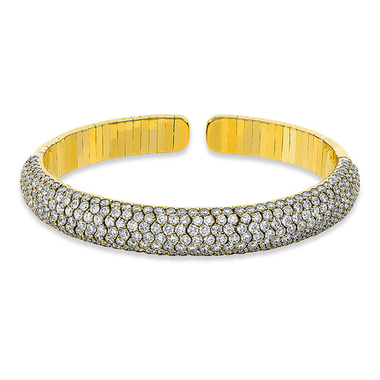 Armreif 18 kt GG, 301 Brill. 9,05 ct, TW-vsi