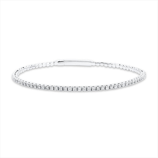 Armreif 18 kt WG, 41 Brill. 0,85 ct, W-si
