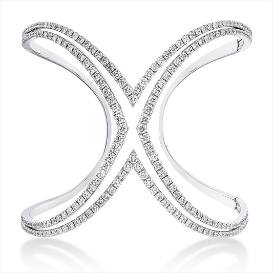 Armreif 18 kt WG, 228 Brill. 6,45 ct, TW-si