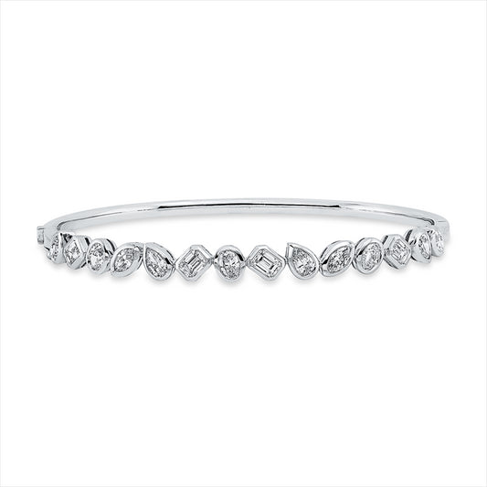 Armreif 18 ktWG,4 Sm 0,73ct, TW-vsi,3 Nav.0,41ct, TW-si,3 Oval 0,43ct, TW-vsi, 4 Trop 0,59ct,TW-si