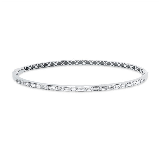 Armreif 18 kt WG, 21 Bag. 0,89 ct, TW-vsi
